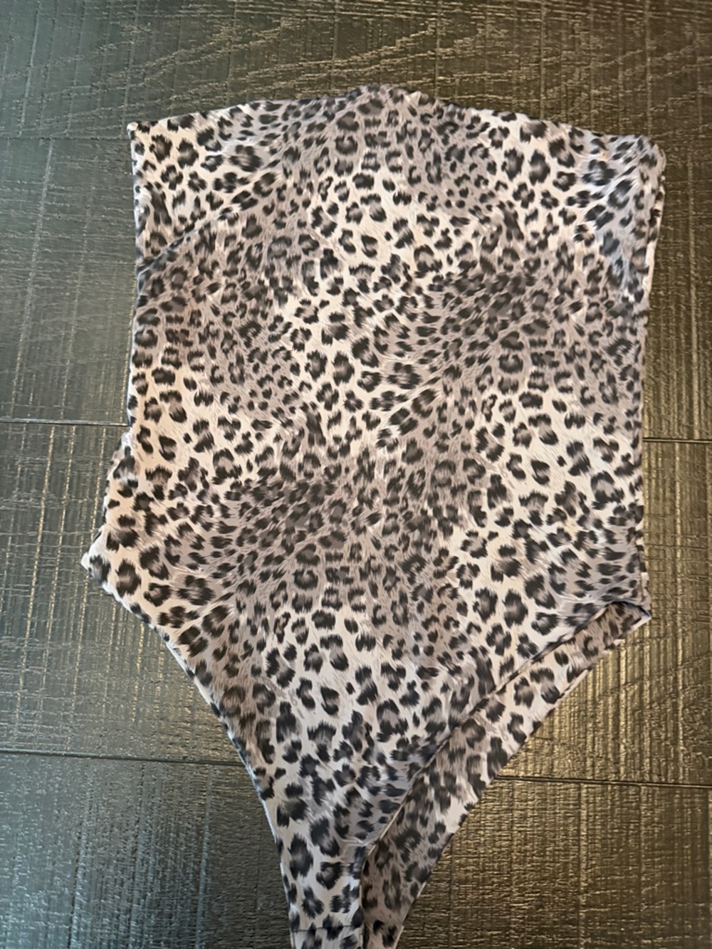 Leopard Print Bodysuit in grey and Black